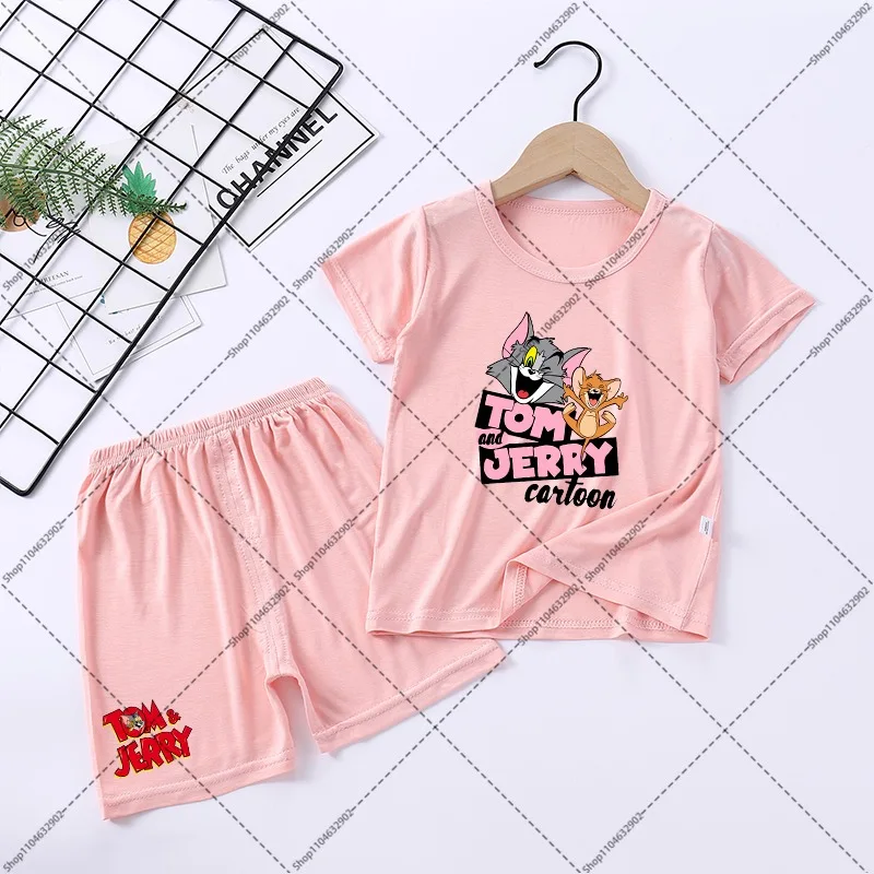 Tom and Jerry 2PCS Pajamas T-shirts and Shorts Set Cute Cartoon Anime Pattern Loungewear Summer Clothes Birthday Party Gifts New
Tom and Jerry 2PCS Pajamas T-shirts and Shorts Set Cute Cartoon Anime Pattern Loungewear Summer Clothes Birthday Party Gifts New