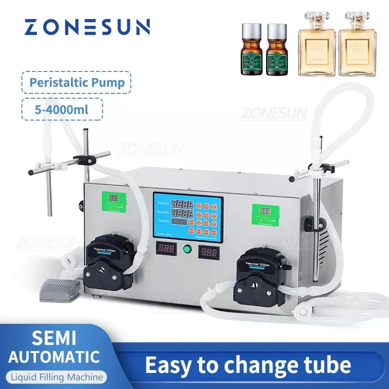 ZONESUN Настольные полуавтоматические двойные насадки для жидкого геля, напитков, парфюмерии, перистальтический насос, наполнитель воды 4 л
ZONESUN Настольные полуавтоматические двойные насадки для жидкого геля, напитков, парфюмерии, перистальтический насос, наполнитель воды 4 л