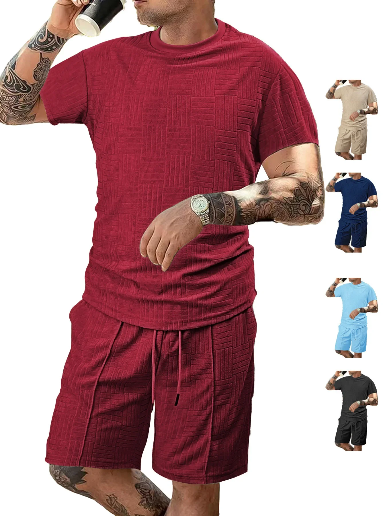 New Men's Tracksuits Summer Man's Sets Fitness Wear Short-sleeved T-shirts+trousers Set Men's clothing Jogging Male's Suits
New Men's Tracksuits Summer Man's Sets Fitness Wear Short-sleeved T-shirts+trousers Set Men's clothing Jogging Male's Suits