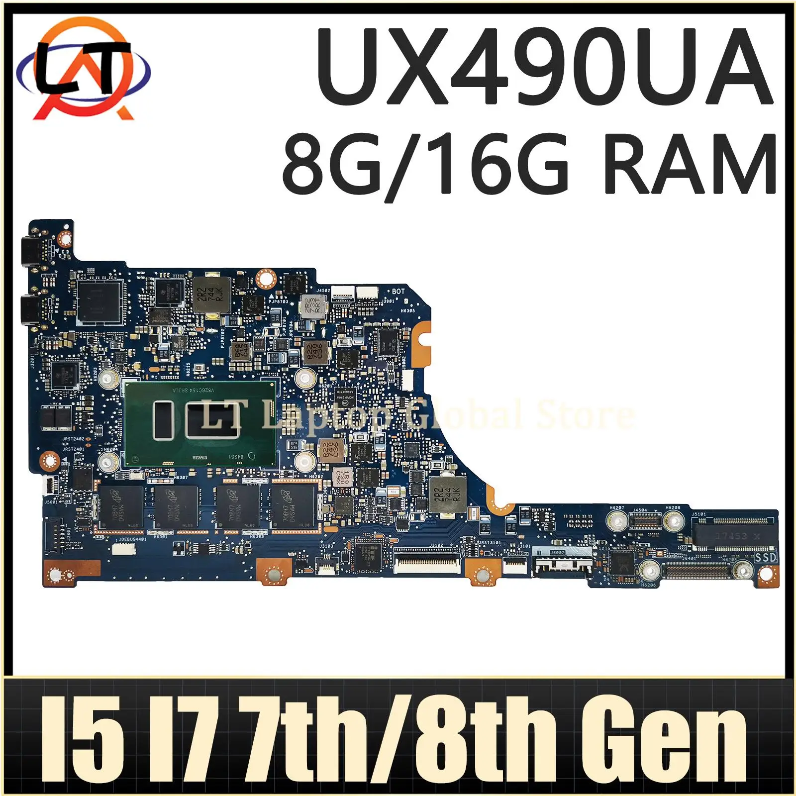 UX490U Mainboard For ASUS Zenbook UX490UAK UX490 UX490UA UX490UAR Laptop Motherboard I5 I7 7th/8th Gen CPU 8G/16G-RAM
UX490U Mainboard For ASUS Zenbook UX490UAK UX490 UX490UA UX490UAR Laptop Motherboard I5 I7 7th/8th Gen CPU 8G/16G-RAM