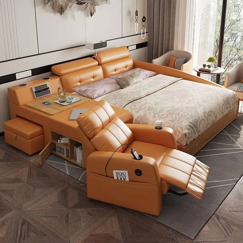 Leather Dressing Table Beds Electronic Massager Multifunctional Storage Space Bed Queen Upholstery Camas De Dormitorio Furniture
Leather Dressing Table Beds Electronic Massager Multifunctional Storage Space Bed Queen Upholstery Camas De Dormitorio Furniture