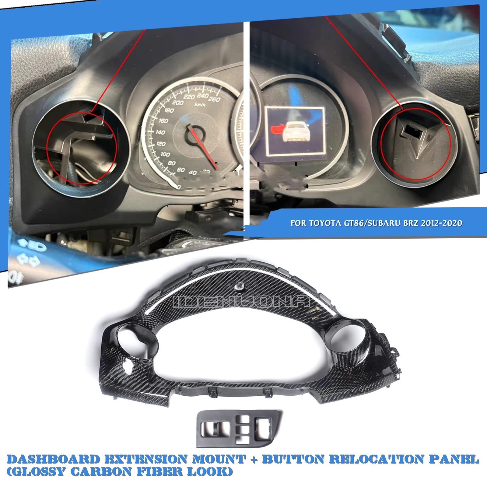 Car Interior Dashboard Instrument Extension Mount Frame Cover Button Relocation Panel For Toyota GT86 Subaru BRZ 2012-2020
Car Interior Dashboard Instrument Extension Mount Frame Cover Button Relocation Panel For Toyota GT86 Subaru BRZ 2012-2020