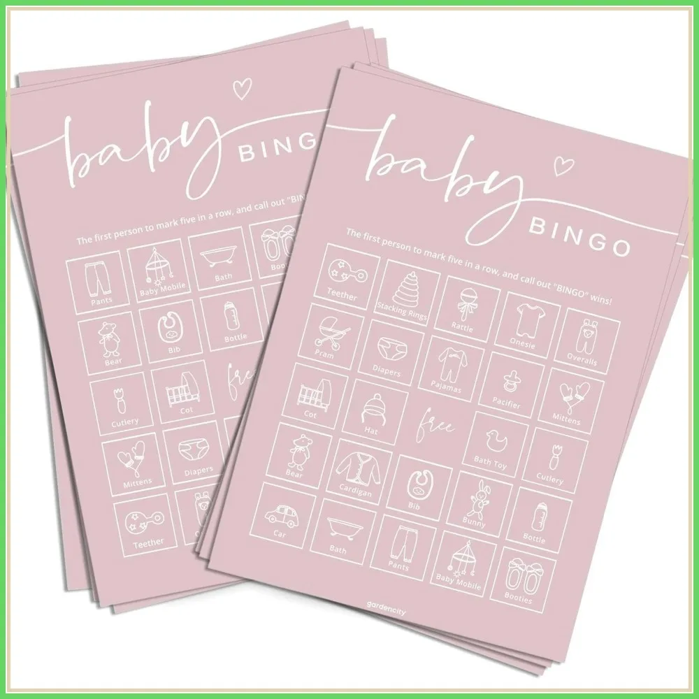 Baby Shower Bingo Game for Girl, 50 Unique Cards, Pre-Filled Fun Activity, Perforated Calling Cards, Pink
Baby Shower Bingo Game for Girl, 50 Unique Cards, Pre-Filled Fun Activity, Perforated Calling Cards, Pink