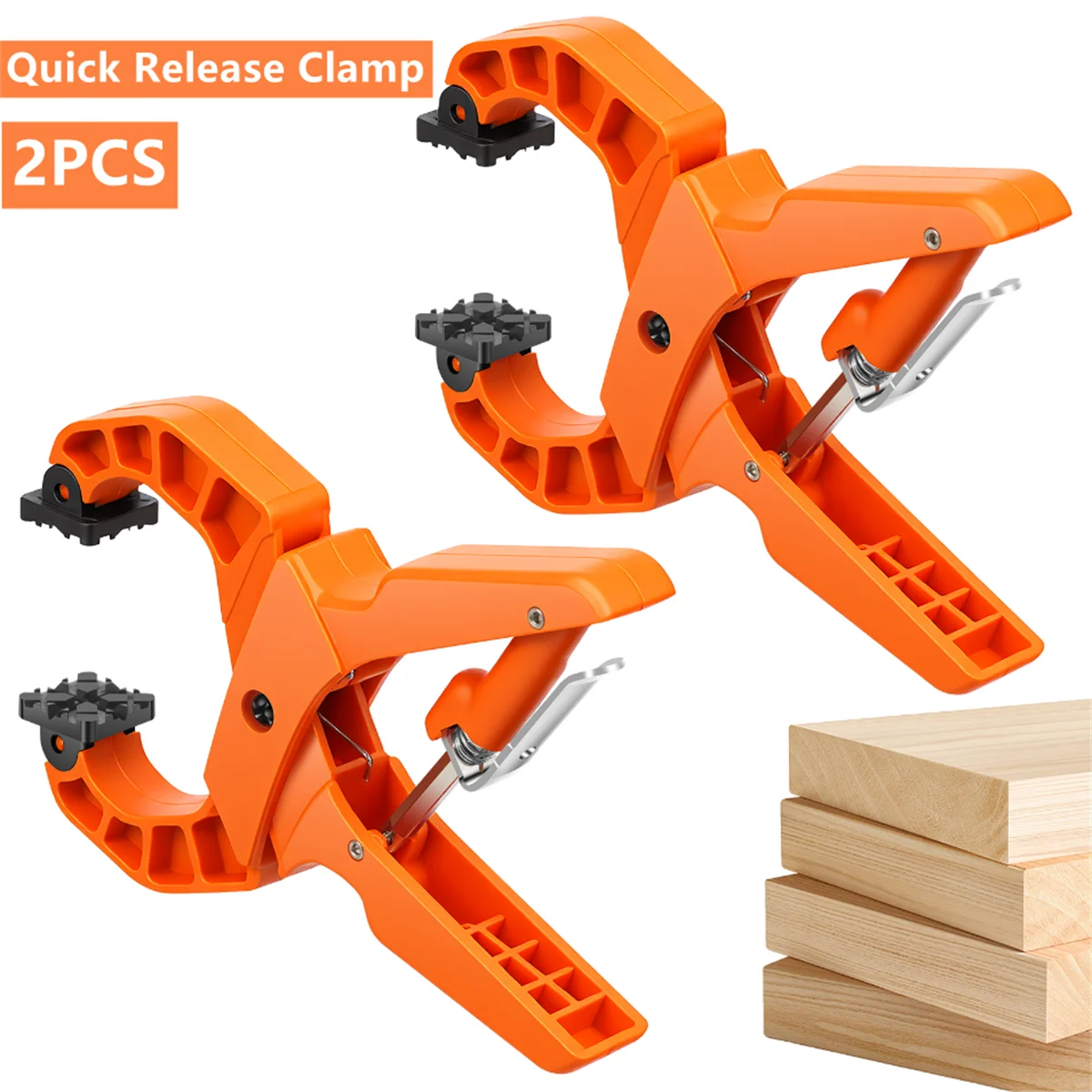 2Pcs Quick Release Clamp 40 Lbs Heavy Duty Ratchet Spring Clamps Orange Nylon Woodworking Hand Clips Set for Wood Metal Plastic
2Pcs Quick Release Clamp 40 Lbs Heavy Duty Ratchet Spring Clamps Orange Nylon Woodworking Hand Clips Set for Wood Metal Plastic