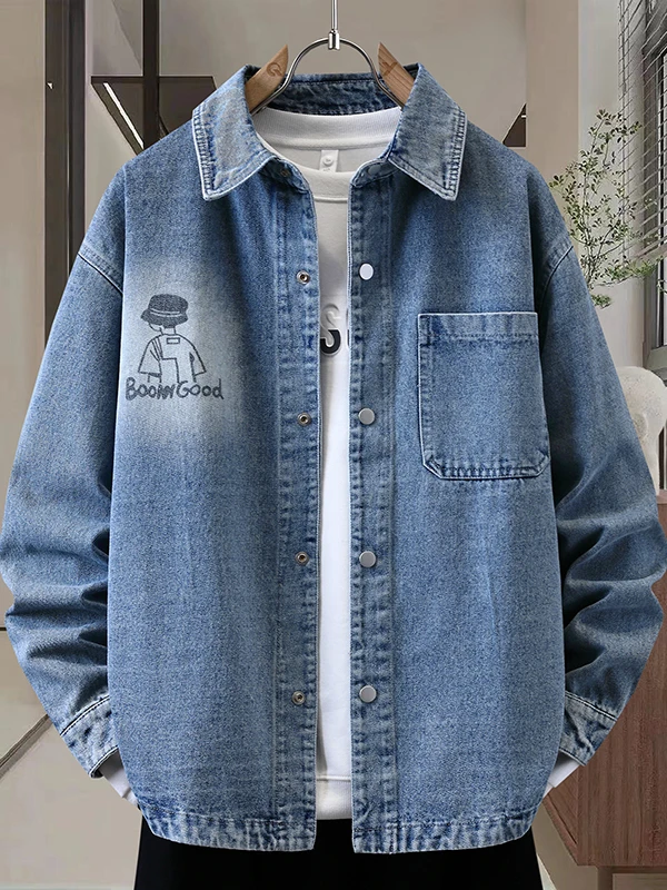 Blue Long Sleeve Denim Jacket Loose Fit Men's Casual Outerwear Vintage American Style Spring Autumn Cotton Polyester Blend
Blue Long Sleeve Denim Jacket Loose Fit Men's Casual Outerwear Vintage American Style Spring Autumn Cotton Polyester Blend