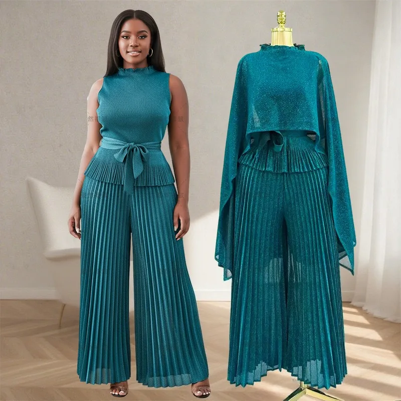 Miyake плиссированные африканские большие размеры женские нерегулярные шаль топ на бретелях широкие брюки комплект из 3 предметов эластичная элегантная европейская одежда
Miyake плиссированные африканские большие размеры женские нерегулярные шаль топ на бретелях широкие брюки комплект из 3 предметов эластичная элегантная европейская одежда