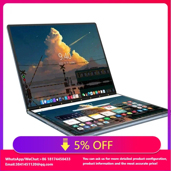 2024 13.5 Inch Dual Touch Screen 2.5K 2256*1504 Resolution Laptop N100 DDR5 16G 12Gen 9000 Battery Laptop Pc
2024 13.5 Inch Dual Touch Screen 2.5K 2256*1504 Resolution Laptop N100 DDR5 16G 12Gen 9000 Battery Laptop Pc