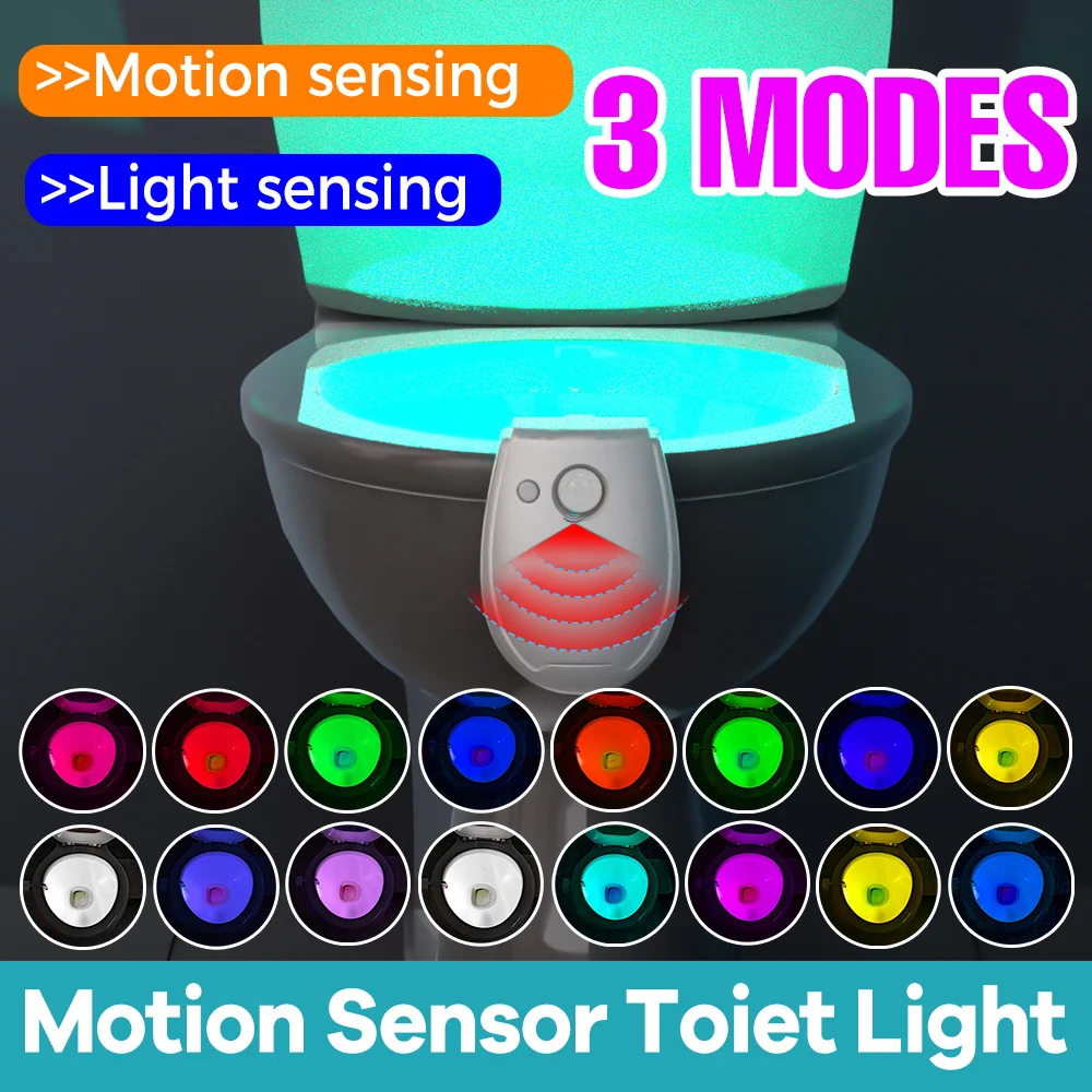 LED Toilet Lamp 7 Colors 3 Modes Toilet Bowl Seat Backlight PIR Motion Sensor Nightlight Waterproof Bathroom Atmosphere Lighting
LED Toilet Lamp 7 Colors 3 Modes Toilet Bowl Seat Backlight PIR Motion Sensor Nightlight Waterproof Bathroom Atmosphere Lighting