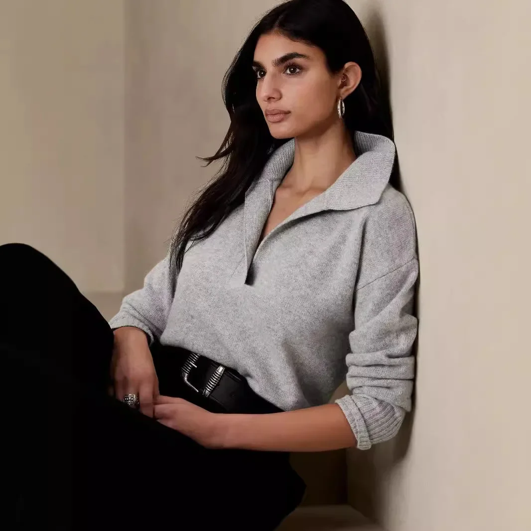 Women's Solid Color Long Sleeved Collar Versatile Top Loose and Fashionable Casual Sweater 2024 Autumn
Women's Solid Color Long Sleeved Collar Versatile Top Loose and Fashionable Casual Sweater 2024 Autumn