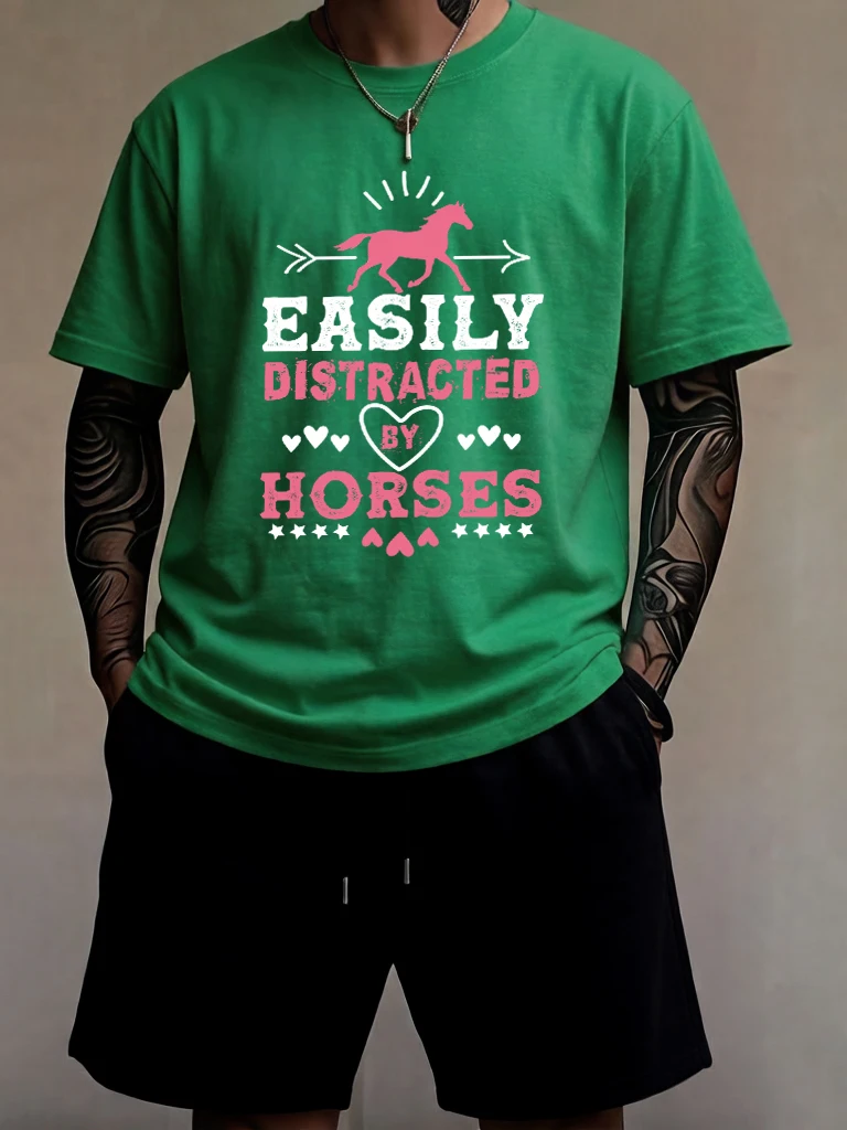 Easily Distracted By Horses Prints Men Sport Summer Shorts Set Soft 16 Color Tees Cotton Run Basics Tee Shirts Street Beach Top
Easily Distracted By Horses Prints Men Sport Summer Shorts Set Soft 16 Color Tees Cotton Run Basics Tee Shirts Street Beach Top