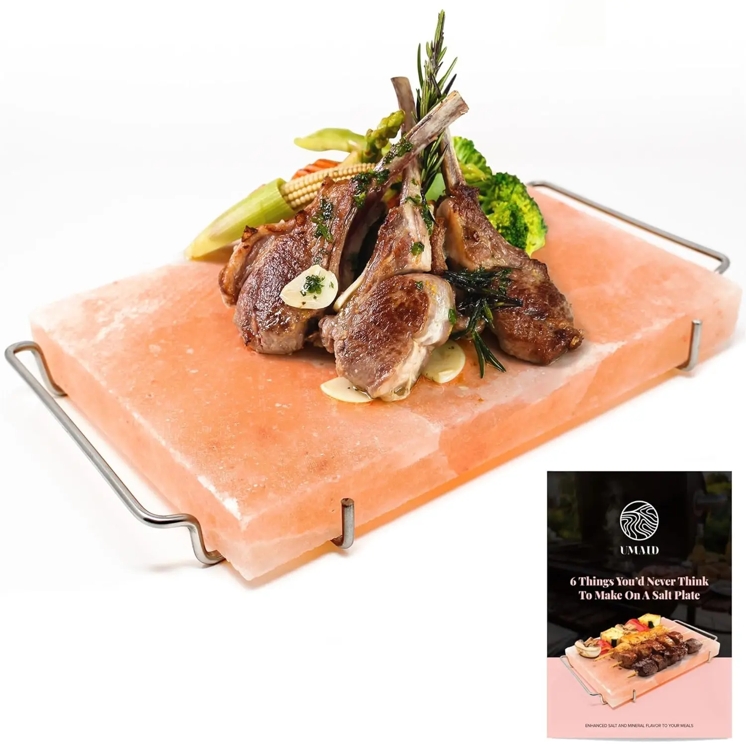 UMAID Himalayan Salt Block For Grilling, Cooking, Cutting and Serving,12X8X1.5 Food Grade Himalayan Pink Salt Stone on Stainless
UMAID Himalayan Salt Block For Grilling, Cooking, Cutting and Serving,12X8X1.5 Food Grade Himalayan Pink Salt Stone on Stainless