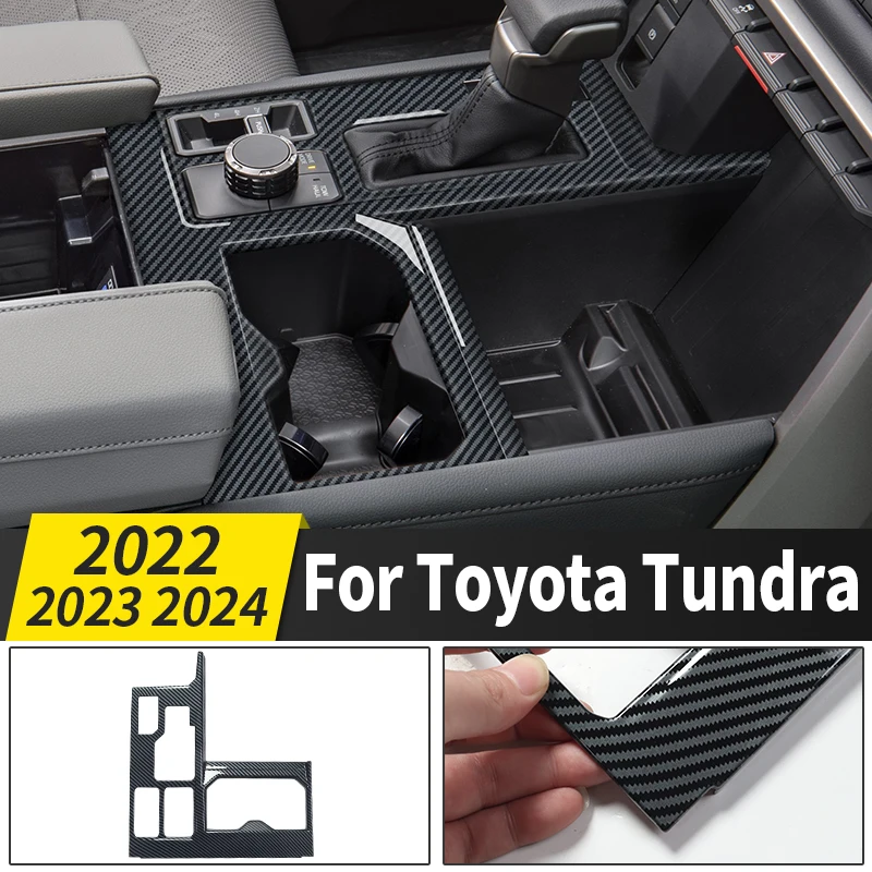 For Toyota Tundra carbon fiber pattern gearbox panel modification, 22-2024 interior decoration Cup frame decorative accessories 
For Toyota Tundra carbon fiber pattern gearbox panel modification, 22-2024 interior decoration Cup frame decorative accessories
