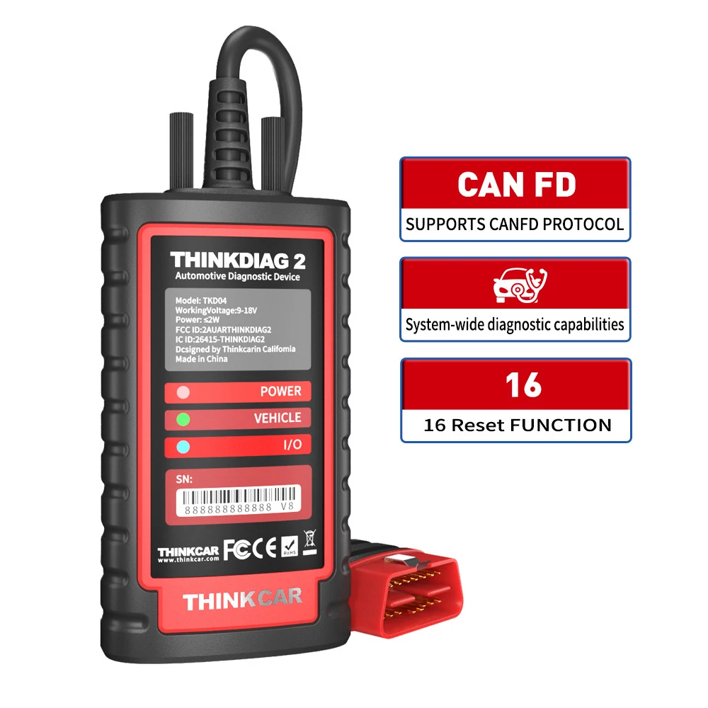 Thinkdiag2 All System Bidirectional Control OBD2 Diagnostic Scanner for IOS & Android, Bluetooth5.0 Intelligent Scan Tool
Thinkdiag2 All System Bidirectional Control OBD2 Diagnostic Scanner for IOS & Android, Bluetooth5.0 Intelligent Scan Tool