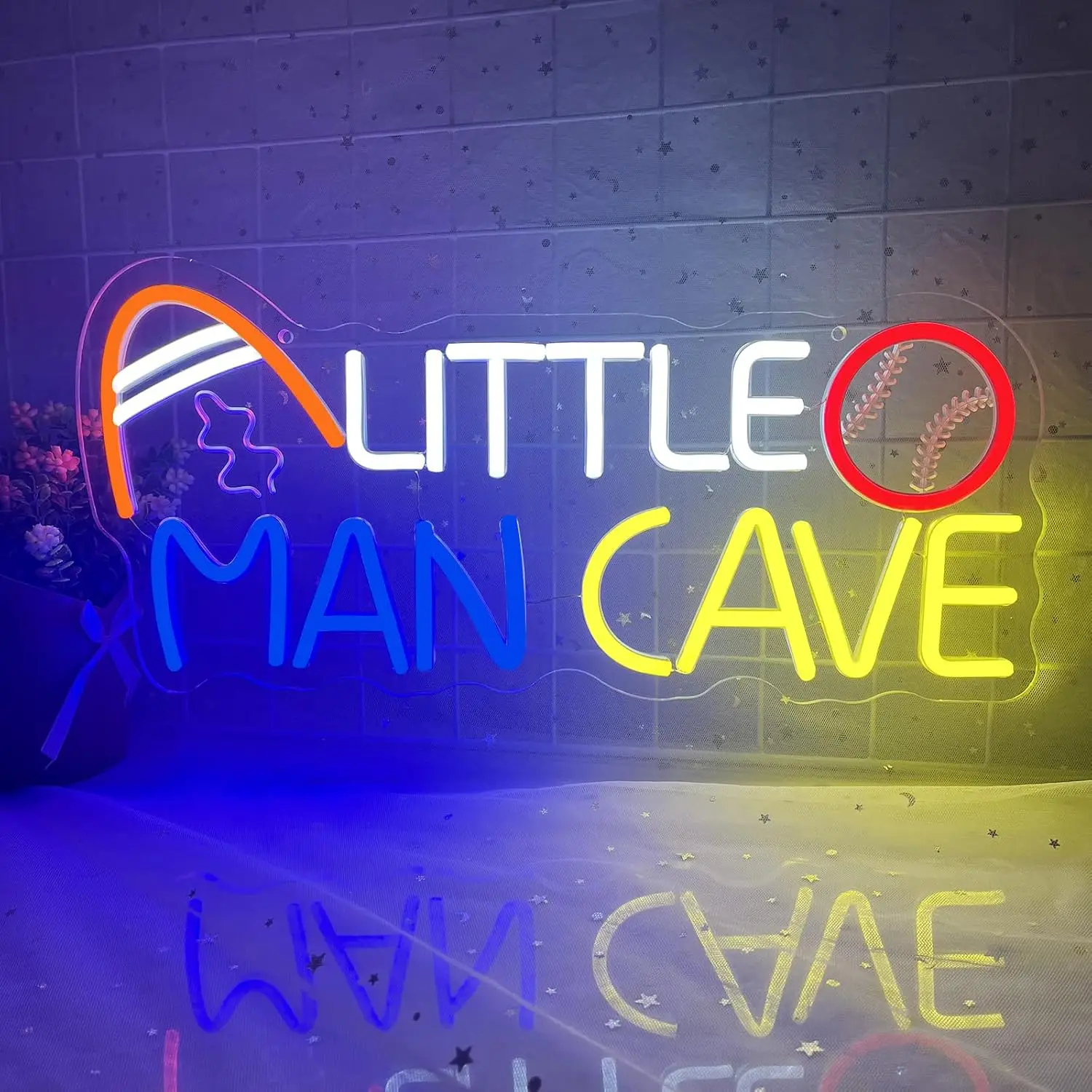 Little Man Cave Neon Sign USB Powered Sports LED Neon Light for Gaming Room Kids Playroom Nursery Bedroom Decorations Gift
Little Man Cave Neon Sign USB Powered Sports LED Neon Light for Gaming Room Kids Playroom Nursery Bedroom Decorations Gift