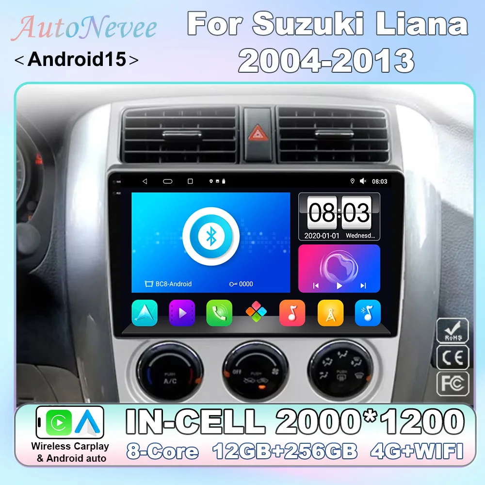 2K Screen Android 15 For Suzuki Liana 1 2004 - 2008 Car Radio Multimedia Video Player Navigation GPS No 2din DVD Head Unit
2K Screen Android 15 For Suzuki Liana 1 2004 - 2008 Car Radio Multimedia Video Player Navigation GPS No 2din DVD Head Unit