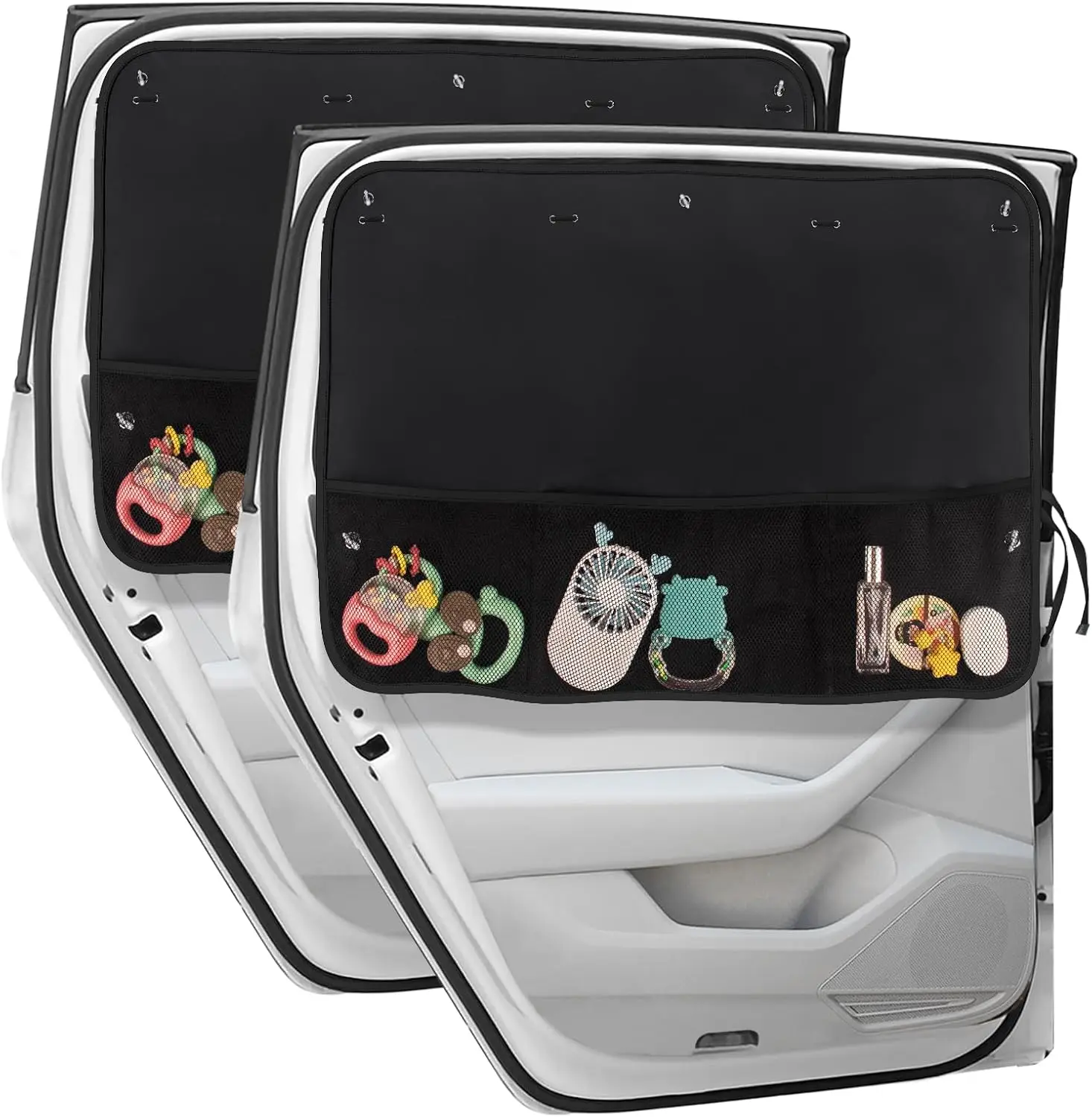 Car Sun Shade Side Window, 2 Pcs Blackout Curtains for Baby Privacy with Storage Pockets, 7 Suction Cups Heat/UV Protection
Car Sun Shade Side Window, 2 Pcs Blackout Curtains for Baby Privacy with Storage Pockets, 7 Suction Cups Heat/UV Protection