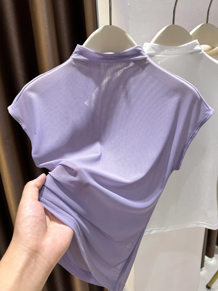 Легкий фиолетовый женский летний тонкий сексуальный полупрозрачный топ из ледяного шелка с высоким воротником и коротким рукавом
Легкий фиолетовый женский летний тонкий сексуальный полупрозрачный топ из ледяного шелка с высоким воротником и коротким рукавом