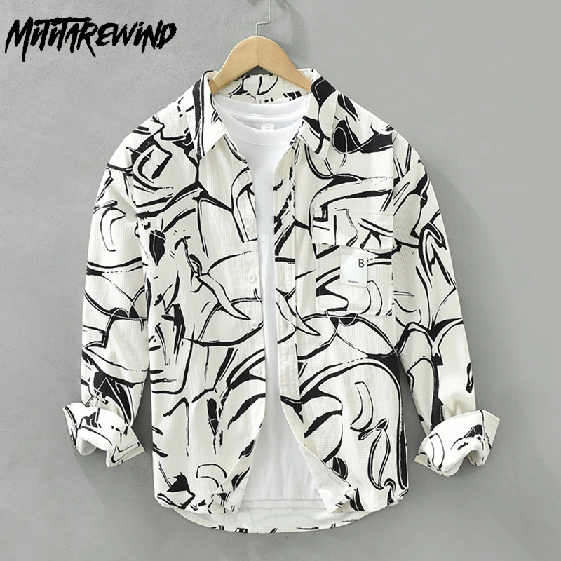 Fashion Printed Shirts for Men Spring Streetwear Causal Lapel Pocket Long Sleeve Bubble Shirt Japanese Style Youth Loose Tops
Fashion Printed Shirts for Men Spring Streetwear Causal Lapel Pocket Long Sleeve Bubble Shirt Japanese Style Youth Loose Tops