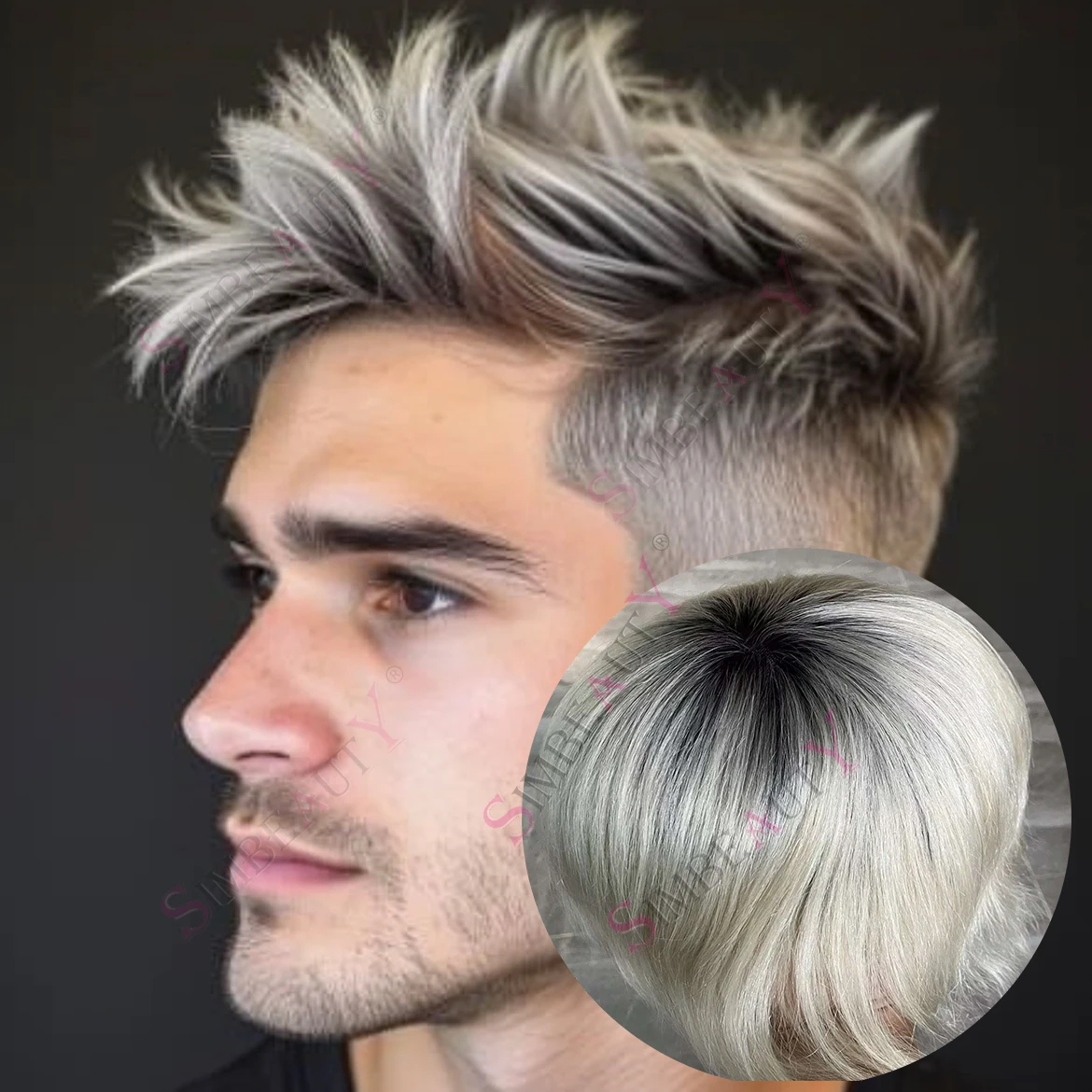 Men's Full French Lace Wig 100% HumanHair 1bT613 Ombre Platinum Blonde White 1BT60R Super Durable Natural Hairline Toupee System
Men's Full French Lace Wig 100% HumanHair 1bT613 Ombre Platinum Blonde White 1BT60R Super Durable Natural Hairline Toupee System