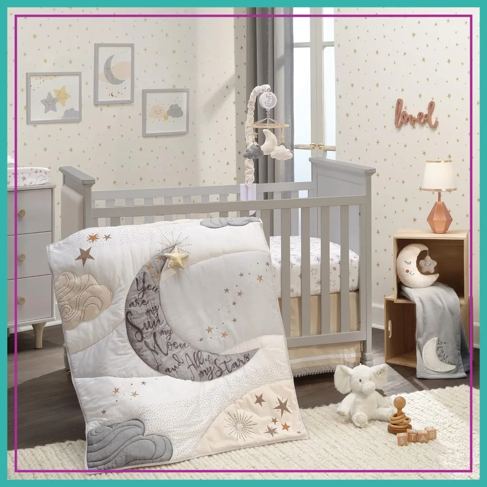 Celestial Nursery 3-Piece Crib Bedding Set - Stars & Moon Design, Soft Baby Bedding
Celestial Nursery 3-Piece Crib Bedding Set - Stars & Moon Design, Soft Baby Bedding