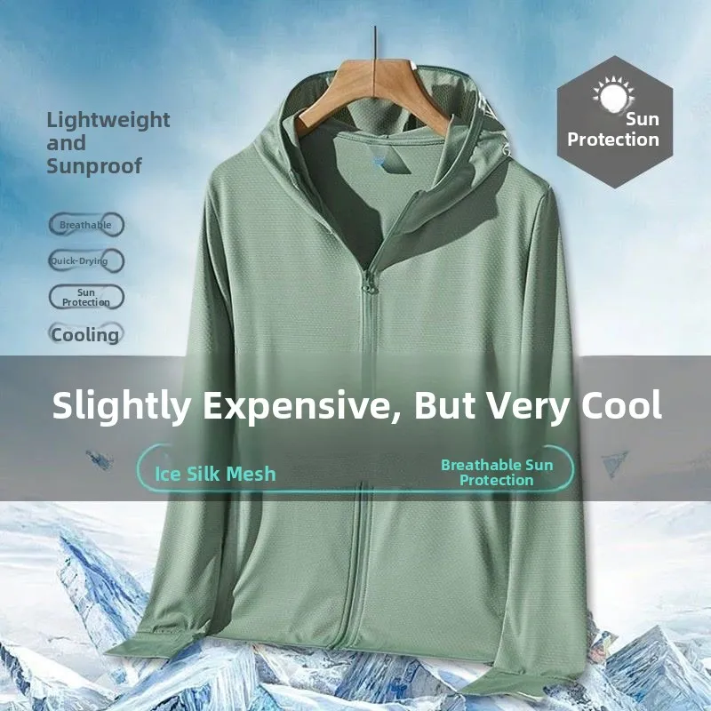 Ice Silk Me UV Protection Clothing Men's Summer Thin Long Sve Running Outerwear Breathable Lightweight Hooded Jaet
Ice Silk Me UV Protection Clothing Men's Summer Thin Long Sve Running Outerwear Breathable Lightweight Hooded Jaet
