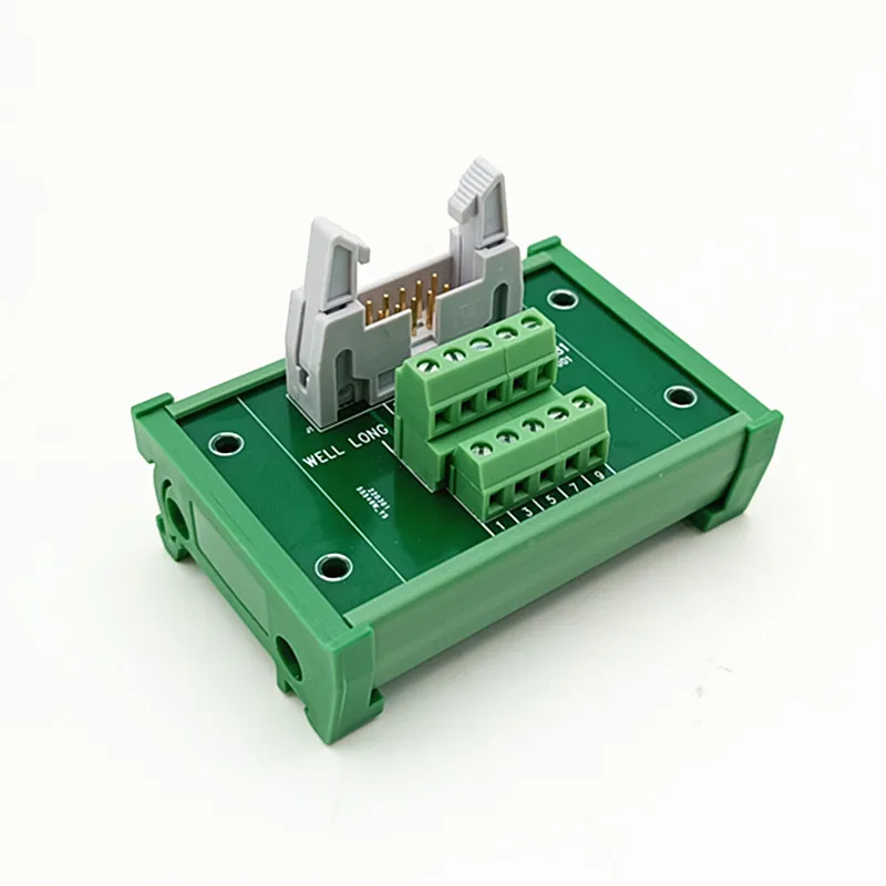 DIN Rail Mount IDC10 2x5Pins 0.1" Male Header Breakout Board, Terminal Block, Connector.
DIN Rail Mount IDC10 2x5Pins 0.1" Male Header Breakout Board, Terminal Block, Connector.