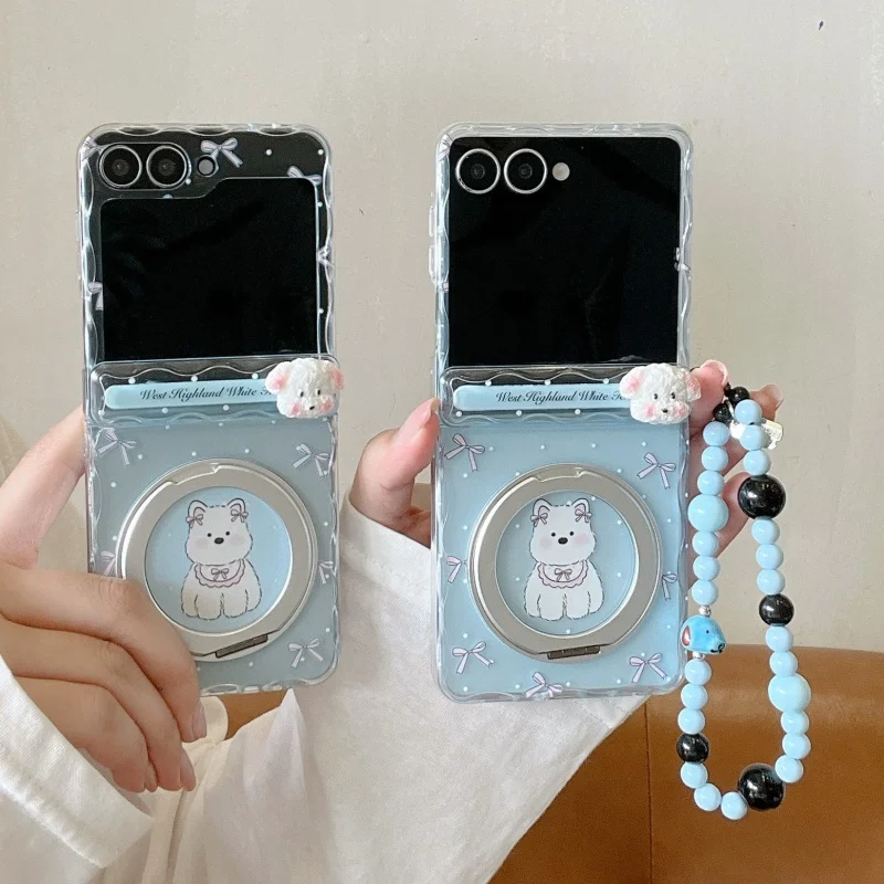 Korean Cute Puppy Stand Phone Case For Samsung Galaxy Z Flip 7 6 5 Z Flip6 ZFlip7 Cover with Chain Kawaii Hinge Cases Hard Funda
Korean Cute Puppy Stand Phone Case For Samsung Galaxy Z Flip 7 6 5 Z Flip6 ZFlip7 Cover with Chain Kawaii Hinge Cases Hard Funda