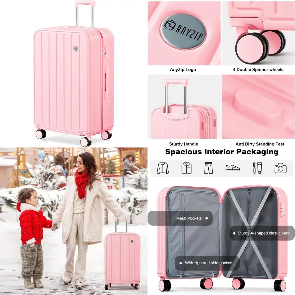 large 28 inch pc abs hard shell luggage with wheels, tsa lock for long-term travel 
large 28 inch pc abs hard shell luggage with wheels, tsa lock for long-term travel