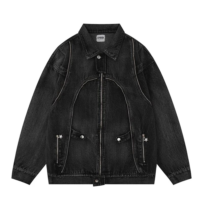 Denim Jacket Men's Blue Irregular Splicing High Street with Zipper National Fashion Washed Cotton Vintage Autumn and Winter 1Pc
Denim Jacket Men's Blue Irregular Splicing High Street with Zipper National Fashion Washed Cotton Vintage Autumn and Winter 1Pc