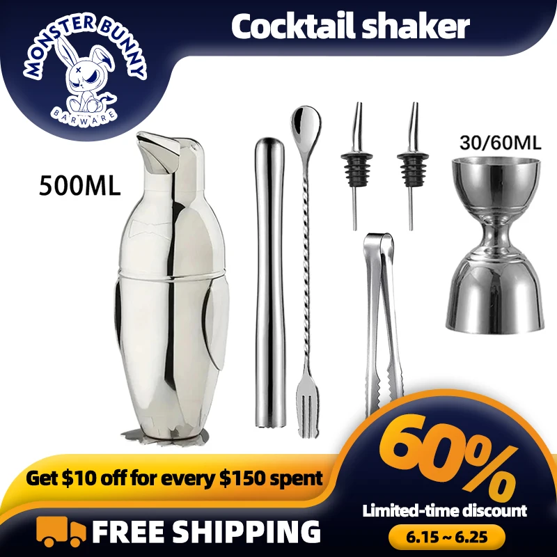 New Cocktail Shaker Set Stainless Steel Bartender Kit Cocktail Mixer Wine Martini Shaker Party Bar Tools
New Cocktail Shaker Set Stainless Steel Bartender Kit Cocktail Mixer Wine Martini Shaker Party Bar Tools