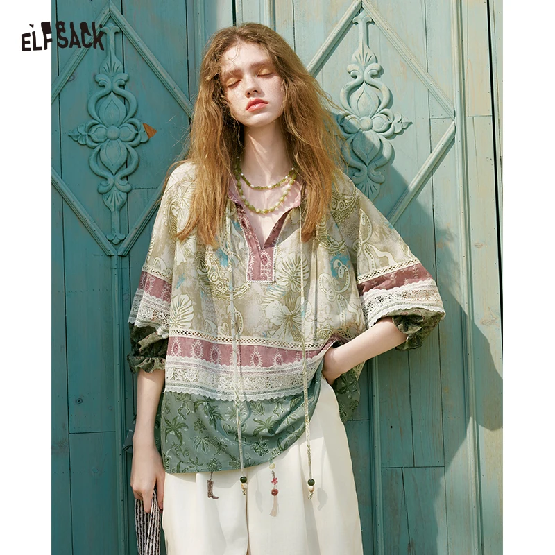 ELFSACK Women's Boho Patchwork Blouse with Paisley Floral Print, Loose V Neck Drawstring Flare Long Sleeve Shirt for Vacation
ELFSACK Women's Boho Patchwork Blouse with Paisley Floral Print, Loose V Neck Drawstring Flare Long Sleeve Shirt for Vacation