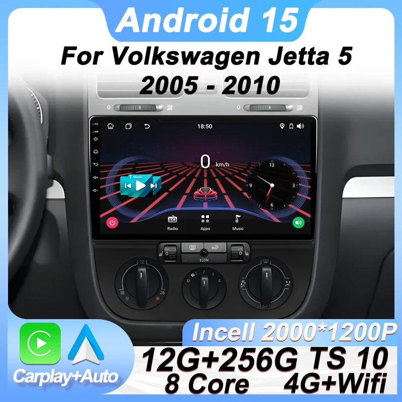 Car Radio For Volkswagen Jetta 5 2005 - 2010 Android 15 Stereo Head Unit Smart Car Systems GPS Navigation Bluetooth Car Screen
Car Radio For Volkswagen Jetta 5 2005 - 2010 Android 15 Stereo Head Unit Smart Car Systems GPS Navigation Bluetooth Car Screen