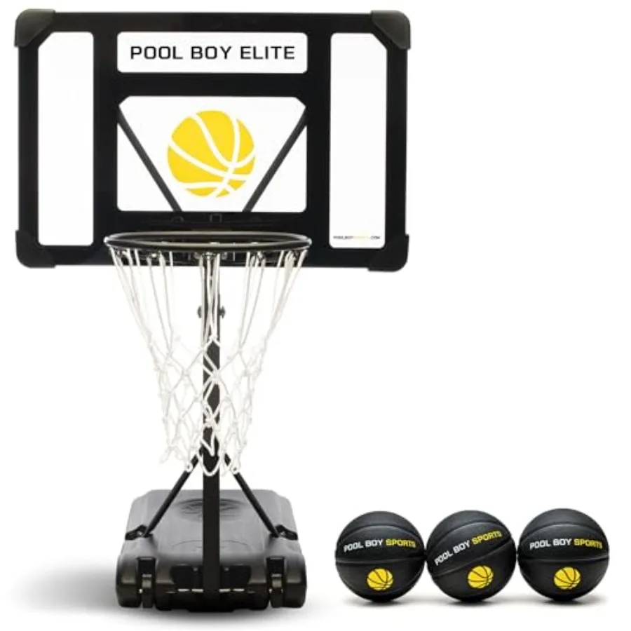 Pool Basketball Hoop for kids teens adults: adjustable poolside hoop with 3 composite leather basketballs, air pump, and tools
Pool Basketball Hoop for kids teens adults: adjustable poolside hoop with 3 composite leather basketballs, air pump, and tools