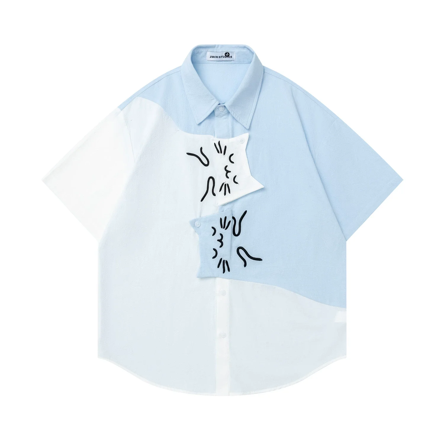 Women Funny Cat Embroidery Shirt American Vintage Summer Loose Casual Short Sleeve Top Unisex Button Up Blouse Shirts For Men
Women Funny Cat Embroidery Shirt American Vintage Summer Loose Casual Short Sleeve Top Unisex Button Up Blouse Shirts For Men