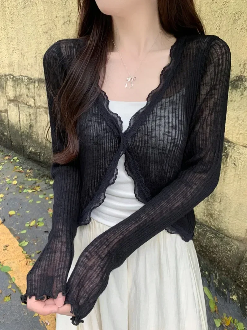 New Lace Embellished One Button Long Sleeve Short Top Women Short Sleeve Open Front Ribbed Knit 2025 Summer Fairy Tale Core Suit
New Lace Embellished One Button Long Sleeve Short Top Women Short Sleeve Open Front Ribbed Knit 2025 Summer Fairy Tale Core Suit
