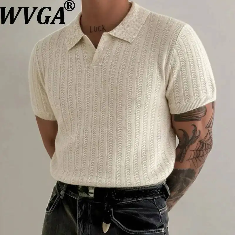 WVGA 2026 Summer New Men's Streetwear Knitted Trendy Short Sleeved T-Shirt Niche Chic Casual Turn-Down Collar Top Ins Y2K W24238
WVGA 2026 Summer New Men's Streetwear Knitted Trendy Short Sleeved T-Shirt Niche Chic Casual Turn-Down Collar Top Ins Y2K W24238