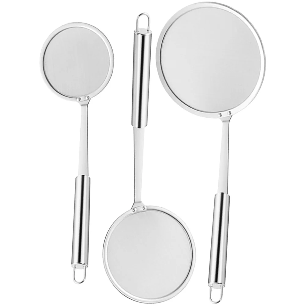3pcs Stainless Steel Oil Skimmer Fine Mesh Filter Ladle Soup Strainer Scoop Fryer Fat Separator Grease Skimmer Kitchen Spider
3pcs Stainless Steel Oil Skimmer Fine Mesh Filter Ladle Soup Strainer Scoop Fryer Fat Separator Grease Skimmer Kitchen Spider