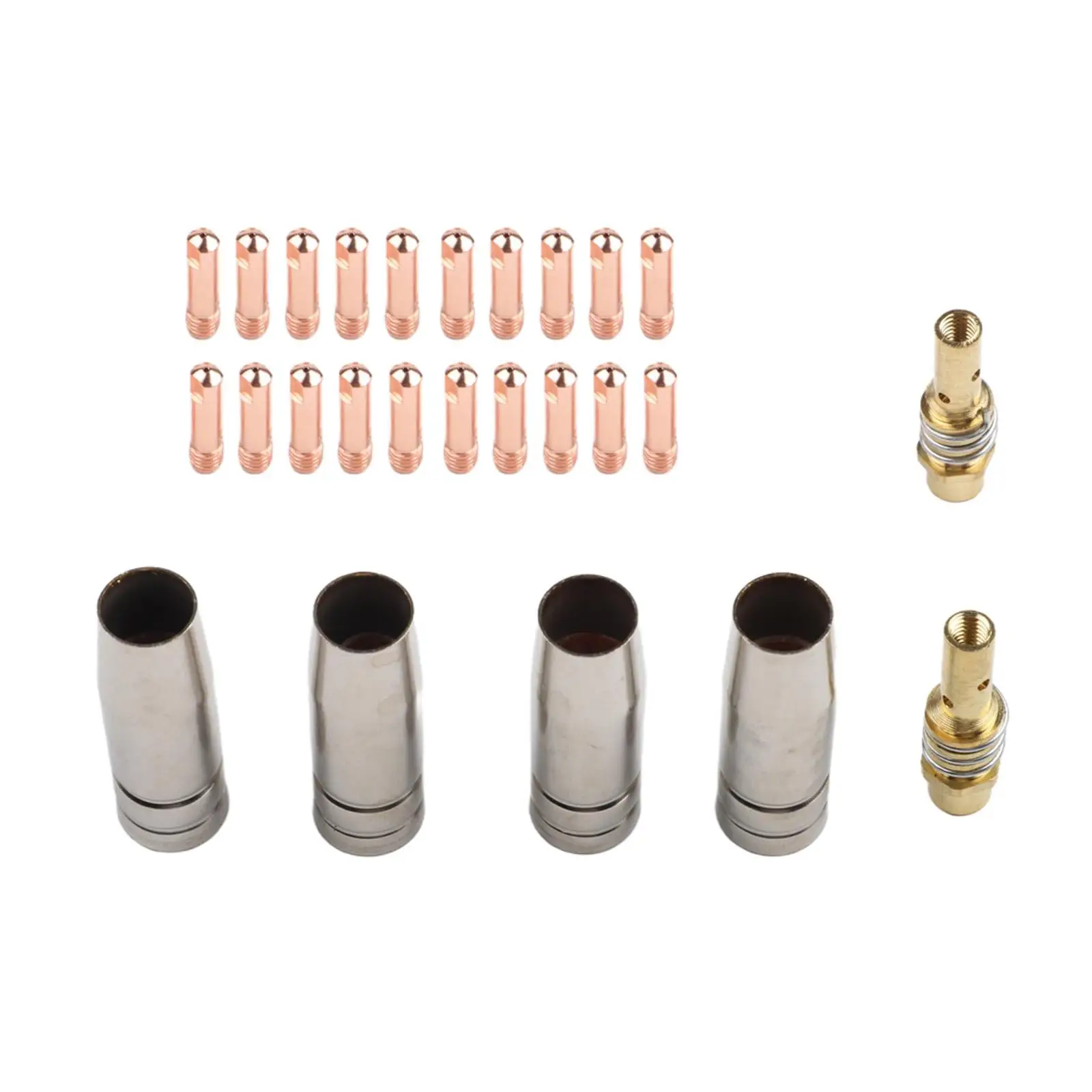 26PCS For MIG Welding Parts Kit for MB15 15AK Torch 4 Gas Nozzles 2 Internal Diffusers 20 Red Copper Tips 0.6mm to 1.2mm
26PCS For MIG Welding Parts Kit for MB15 15AK Torch 4 Gas Nozzles 2 Internal Diffusers 20 Red Copper Tips 0.6mm to 1.2mm