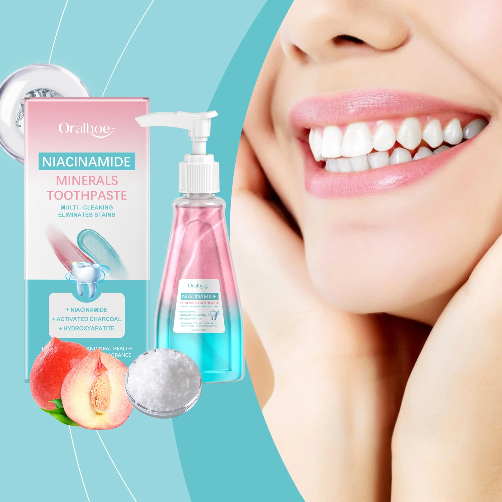 Niacinamide Bleaching Toothpaste Remove Tartar Reduce Tooth Plaque Stains Clean Oral Hygiene Breath Teeth Whitening Toothpaste
Niacinamide Bleaching Toothpaste Remove Tartar Reduce Tooth Plaque Stains Clean Oral Hygiene Breath Teeth Whitening Toothpaste