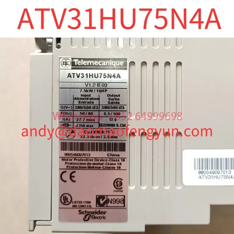 Second-hand test OK ATV31HU75N4A frequency converter 7.5KW
Second-hand test OK ATV31HU75N4A frequency converter 7.5KW