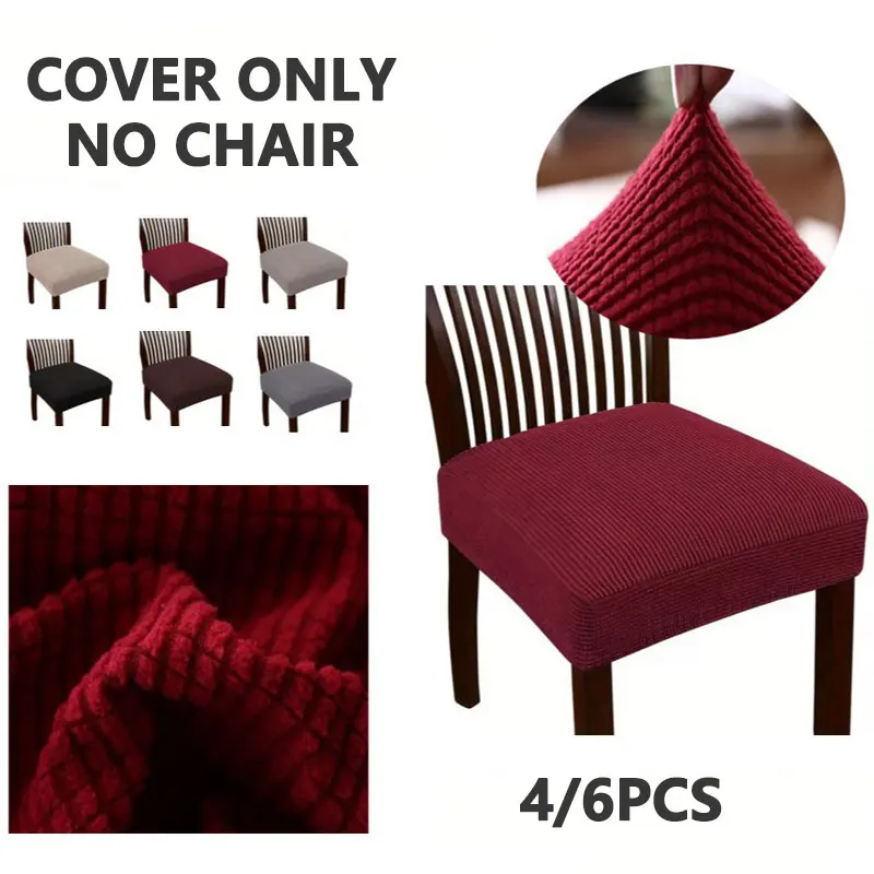 4/6pcs Jacquard Chair Cover Corn Grain Pattern Solid Color Chair Seat Slipcovers Removable Washable for Dining Room Office Hotel
4/6pcs Jacquard Chair Cover Corn Grain Pattern Solid Color Chair Seat Slipcovers Removable Washable for Dining Room Office Hotel