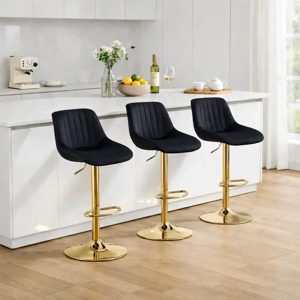 Set of 3 Velvet Swivel Bar Stools with Back, Upholstered for Counter Height, Adjustable Chairs for Kitchen Island/Dining/Restaur
Set of 3 Velvet Swivel Bar Stools with Back, Upholstered for Counter Height, Adjustable Chairs for Kitchen Island/Dining/Restaur