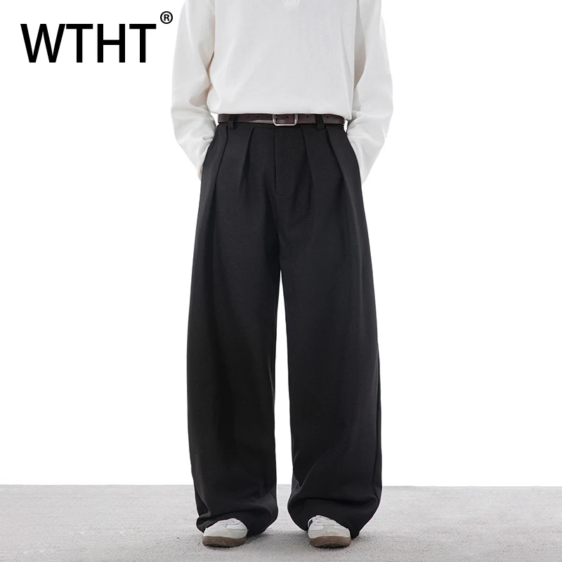 Мужские однотонные плиссированные прямые брюки WTHT в корейском стиле, модные широкие брюки с высокой талией, весна 2026, модель 2A2702
Мужские однотонные плиссированные прямые брюки WTHT в корейском стиле, модные широкие брюки с высокой талией, весна 2026, модель 2A2702