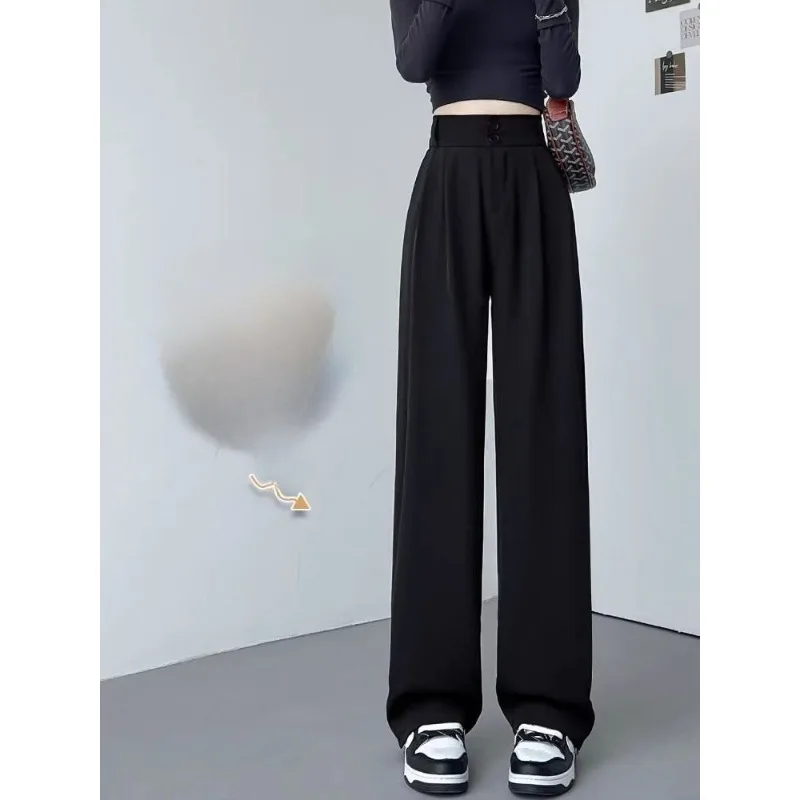 Черный костюм, широкие брюки для женщин, новый весенне-осенний стиль, высококачественные драпированные классические брюки, женские узкие прямые модные брюки
Черный костюм, широкие брюки для женщин, новый весенне-осенний стиль, высококачественные драпированные классические брюки, женские узкие прямые модные брюки