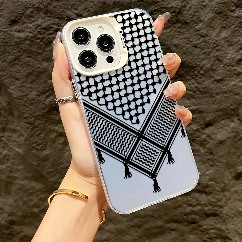 Black and white scarf pattern phone case for iPhone 17 16 15 14 13 12 11 Pro/ Max/Plus shock-proof rear cover anti-fingerprint
Black and white scarf pattern phone case for iPhone 17 16 15 14 13 12 11 Pro/ Max/Plus shock-proof rear cover anti-fingerprint