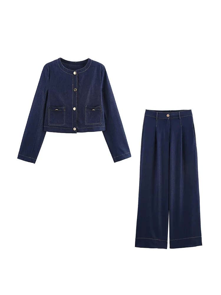 KUCLUT Women Fashion 2 Piece Sets Denim Blue Single Breasted Jackets & Vintage Front Zipper Jeans Female Chic Lady Pants Sets
KUCLUT Women Fashion 2 Piece Sets Denim Blue Single Breasted Jackets & Vintage Front Zipper Jeans Female Chic Lady Pants Sets