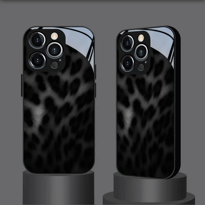 Phone Case - Black Gray Leopard Print Texture Pattern Tempered Glass Business Design for iPhone 17, 16, 15, 14, 13, 12, 11, etc
Phone Case - Black Gray Leopard Print Texture Pattern Tempered Glass Business Design for iPhone 17, 16, 15, 14, 13, 12, 11, etc