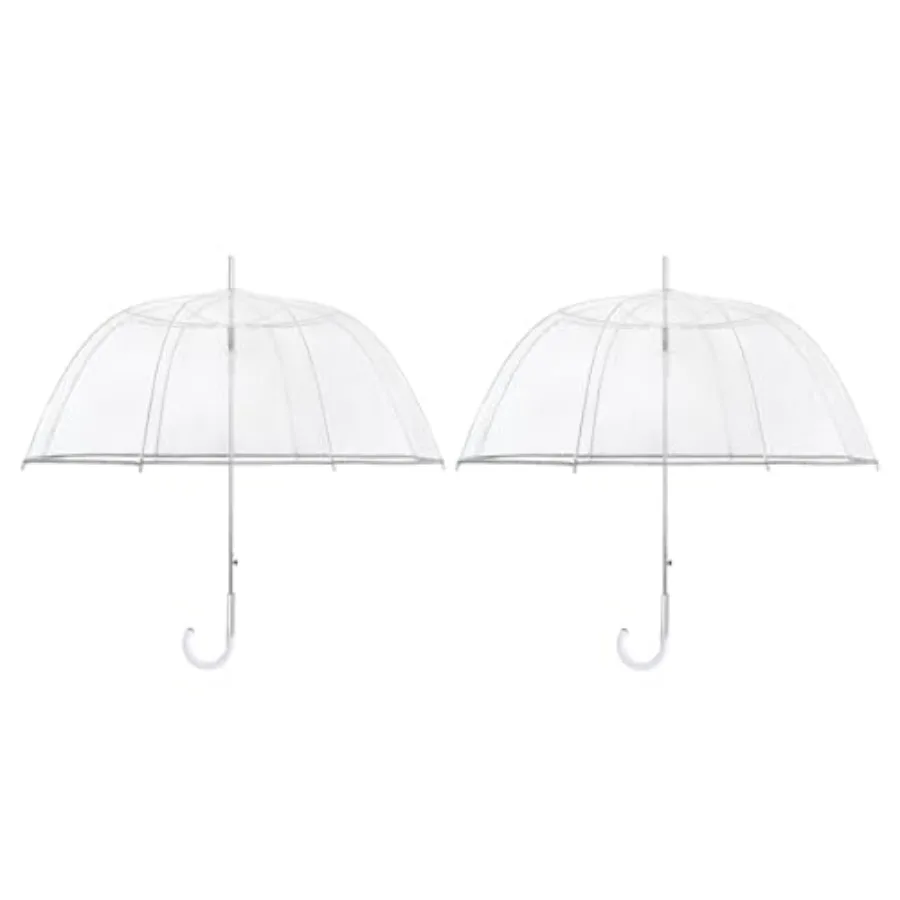 52 inch Clear Bubble Umbrella, Large Canopy Transparent Dome Coverage Stick Umbrella, J Hook Handle European Style for Weddings
52 inch Clear Bubble Umbrella, Large Canopy Transparent Dome Coverage Stick Umbrella, J Hook Handle European Style for Weddings