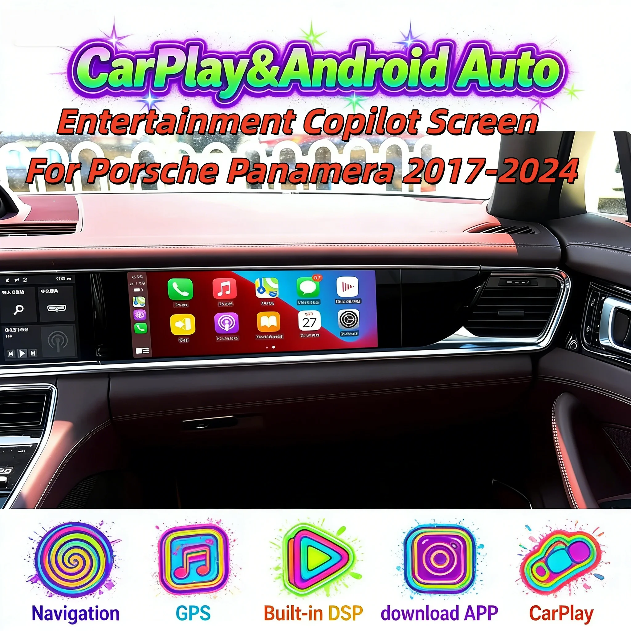 Автомагнитола Android с CarPlay для Porsche Panamera 2017-2024, мультимедийный проигрыватель для пассажиров, GPS-навигация, головное устройство с 4G и Wi-Fi
Автомагнитола Android с CarPlay для Porsche Panamera 2017-2024, мультимедийный проигрыватель для пассажиров, GPS-навигация, головное устройство с 4G и Wi-Fi