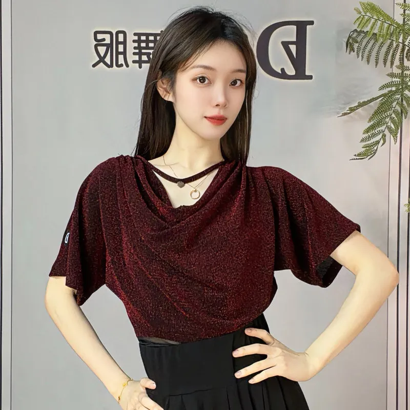 2026 New Swing Neck Loose Short Sleeved Top Latin Dance Practice Clothes For Women Chacha Rumba Tango Adult Latin Wear XH4743
2026 New Swing Neck Loose Short Sleeved Top Latin Dance Practice Clothes For Women Chacha Rumba Tango Adult Latin Wear XH4743